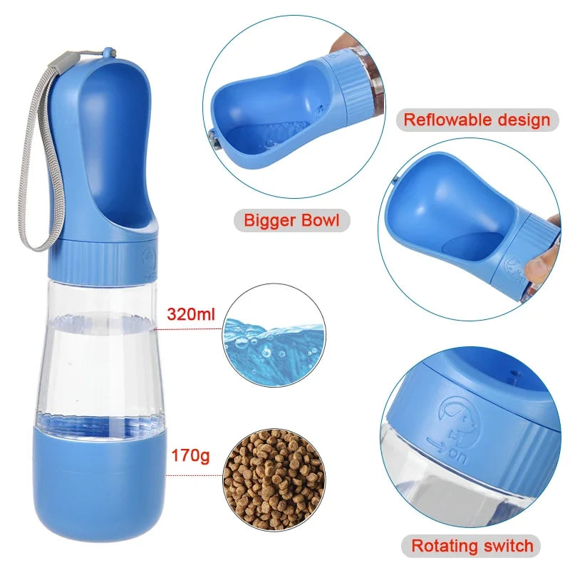 Zinziba Draagbare Honden Waterfles Met Voedsel Container™