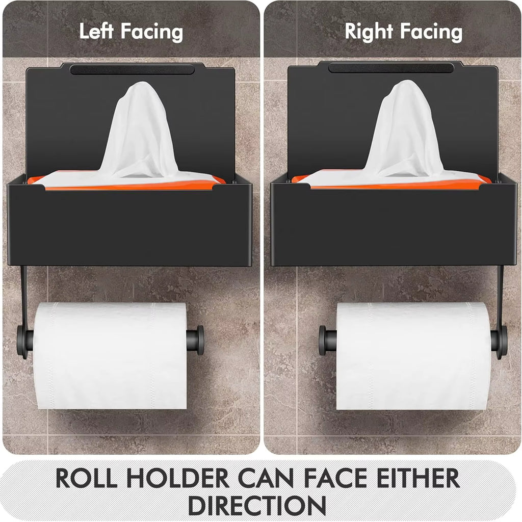 Toiletrol houder met extra opbergruimte