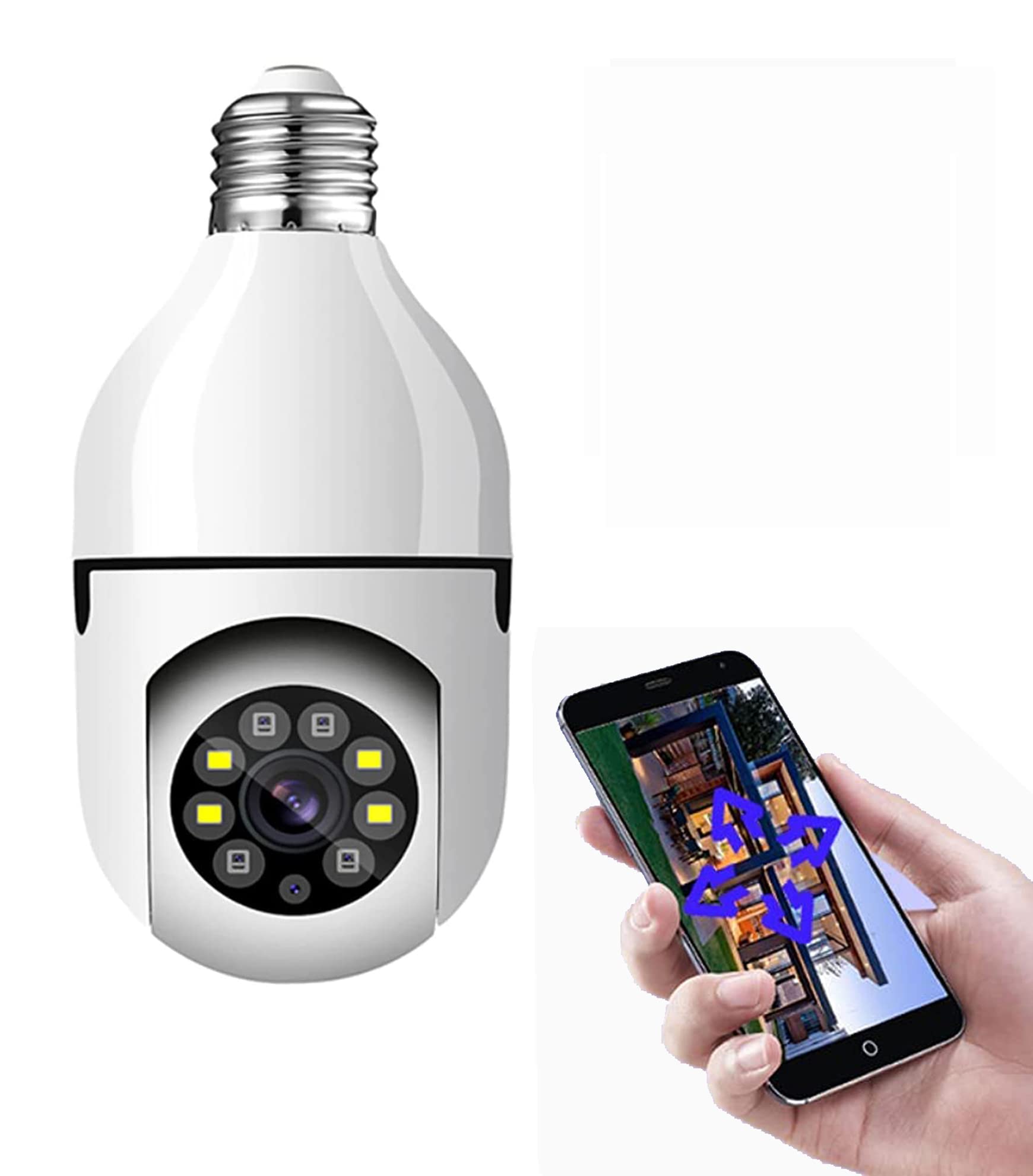 Zinziba™slimme beveiligingslamp met 360° camera met night vision veiligheid